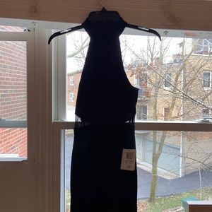 Black Velvet Bodycon Evening Dress